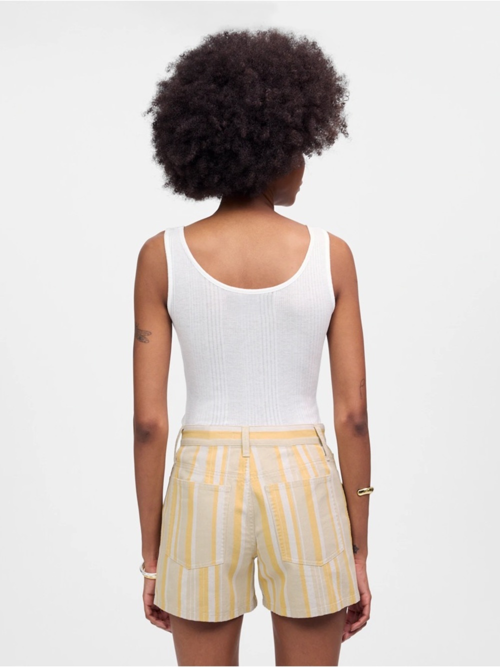 Madewell Rumpled Cotton Twill Striped Shorts Size 27 - Picture 2 of 6